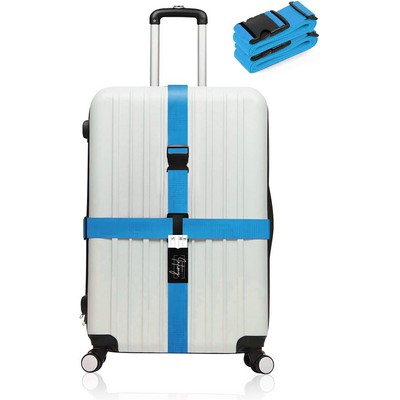 Cross Style Luggage Belt Straps with 3-Digit Combination Password Lock For 20"-34" Suitcase