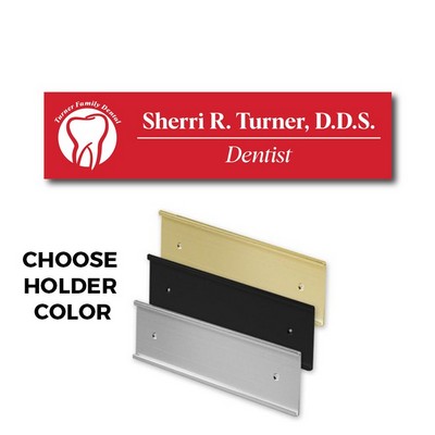 Crimson Red Name Plate And Wall Sign Holder-Plastic Etches To White - 2X10