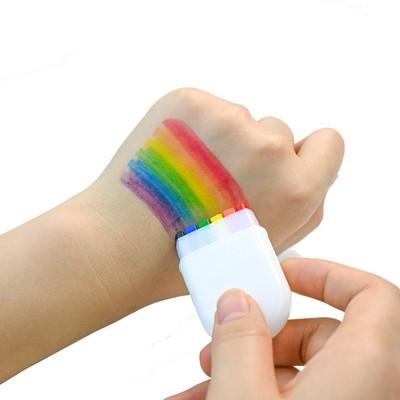 6 Color Rainbow Face Crayon