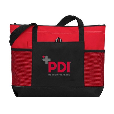 Large Beach Tote Bag W/Mesh Pocket
