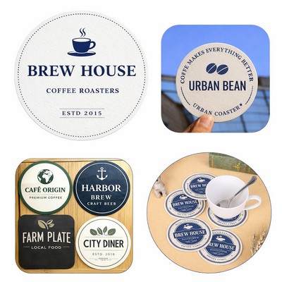 Debossed Pulpboard Coaster-3.5" Round