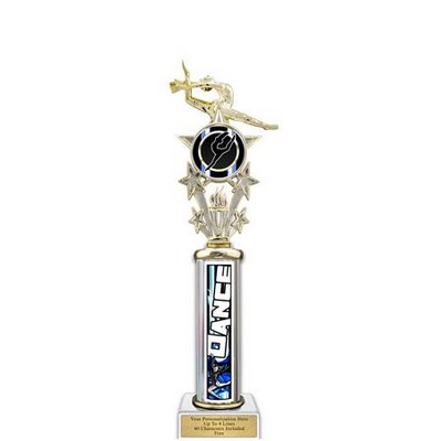 18" Action Matrix Blue Dance 1 Column Trophy