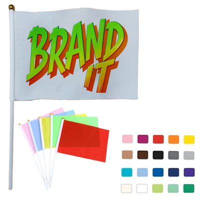 5"x8" Custom Full Color Small Stick Flag
