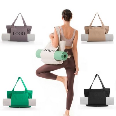 Large Capacity Yoga Mat Bag Washable - Foldable Canvas Storage For Pilates Mats & Fitness Gear