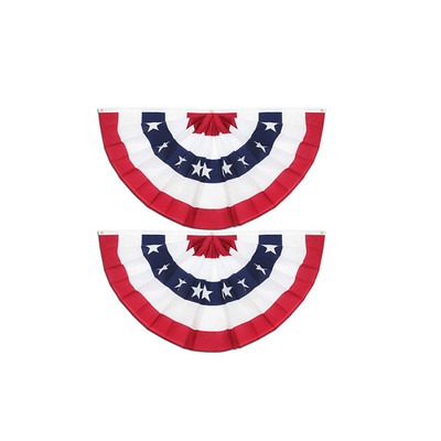 Pleated Fan Flag Bunting Polyester Banner