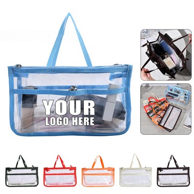 Clear EVA Waterproof Toiletry Bag W/ Dual Zippers