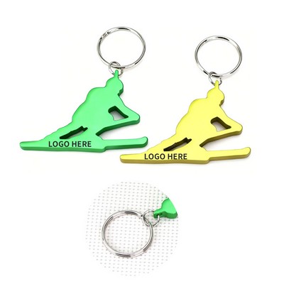 Alpine Skier Bottle Opener Keyring