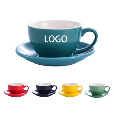 10 Oz Ceramic Coffee Cup With Saucer