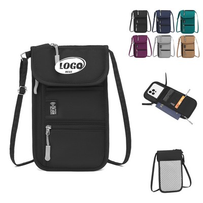 RFID Blocking Passport Holder with Adjustable Neck Strap