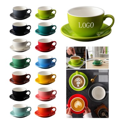 12 oz Ceramic Cup & Saucer Set