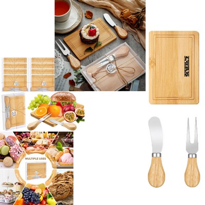 Square Cutlery And Cheese Board Set