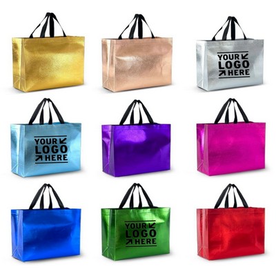 Custom Glossy Laminated Non Woven Gift Shopping Tote
