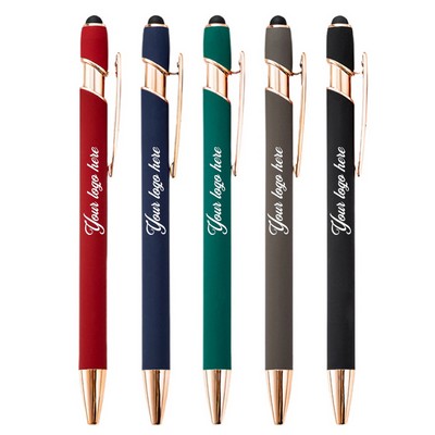 Soft Touch Pen w/ Rose Gold Accent