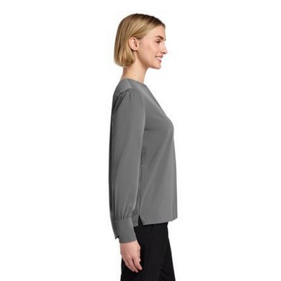 Brooks Brothers Women's Open-Neck Satin Blouse