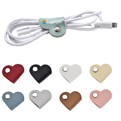 PU Leather Heart Cord Organizer