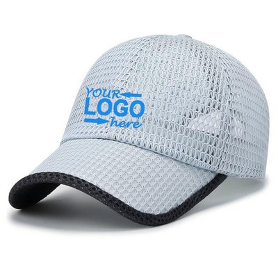 Summer Men's Baseball Cap Large Brim Sun Hat Quick Dry Mesh Outdoor Hat