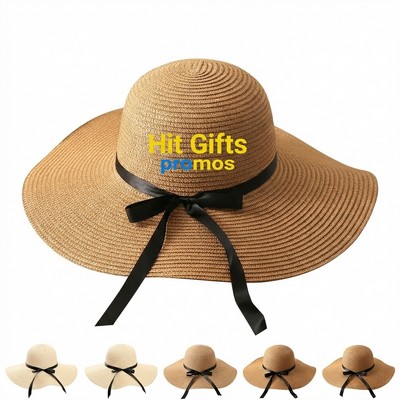 French Bow Straw Sun Hat