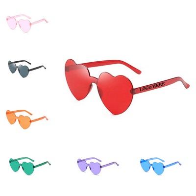 Cute Heart Shape Rimless Sunglasses