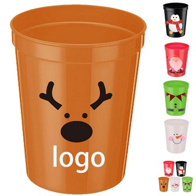 Professional 16oz Reusable Festive Christmas Plastic Party Cup