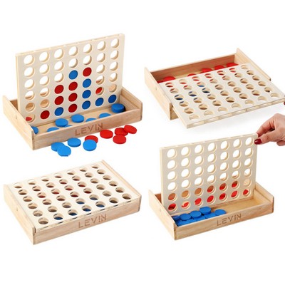 Wooden 4-in-a-Row Board Game