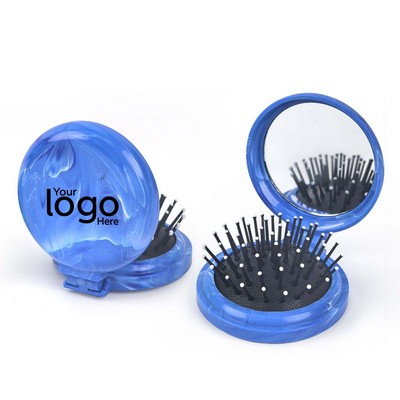 Portable Round Air Cushion Comb with Mirror