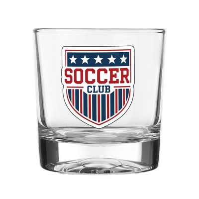 11 oz. Soccer Bottomed Whiskey Glass (Full Color Imprint)