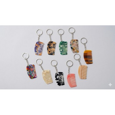 Mini Acetate Sheet Comb Keychain Aesthetic Anti-Static Portable Hair Comb Fashionable
