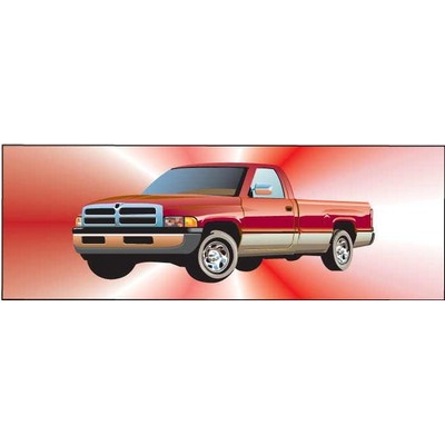 Red Pick Up Panoramic Metal Photo Magnet (1 5/8"x4 5/8")