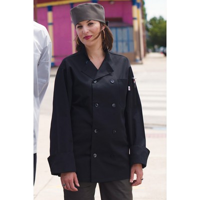 Black Traditional Chef Coat W/10 Buttons (2Xl-3Xl)