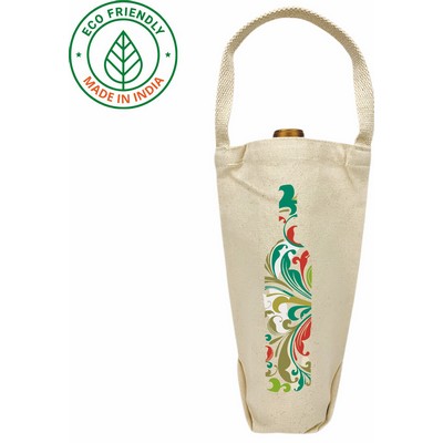 12 oz Canvas Wine Tote Bag | Gift Travel Carrier (7x11x3)