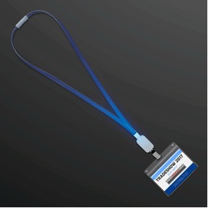 Blue Supernova Light Lanyards, LED Badge Holders - BLANK