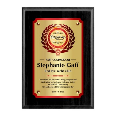 12" x 15" Black plaque with double plates and cone heads