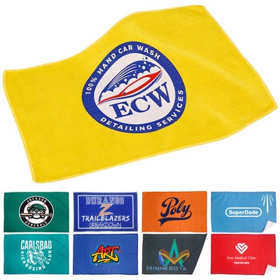 11" x 18" Sublimated Full Color Microfiber Rally Towel