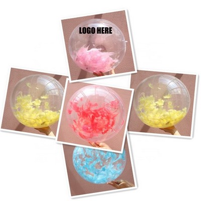 24" Transparent Beach Ball w/Plumage