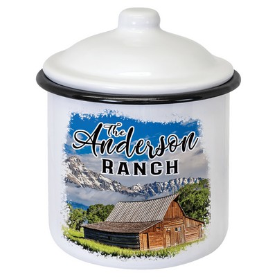 Enamel Canister with Lid