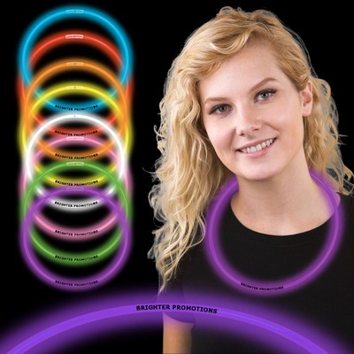 22" Single Color Superior Purple Glow Necklace(Pad Printed)