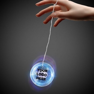 2" Digi-Printed Light-Up Clear Yo-Yo w/Blue LED(Full Color)