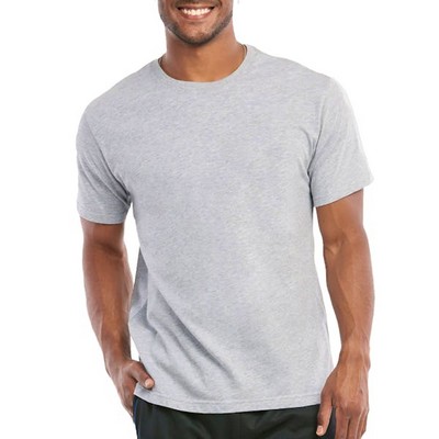 Men's Crew Neck T-Shirts - Large, Heather Gray (Case of 10)