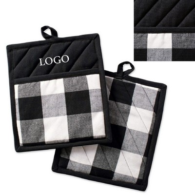Pocketed Pot Holder Mitt Set
