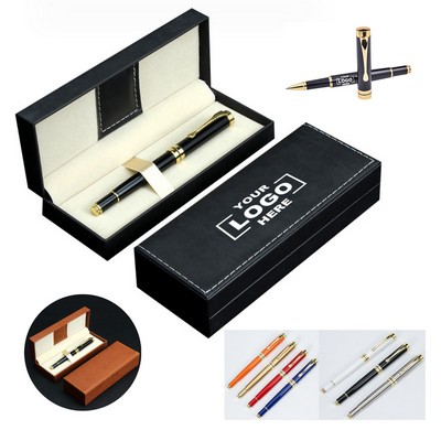 Executive Metallic Pen And PU Pencil Set