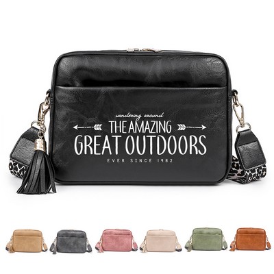 Sleek PU Leather Crossbody Bag