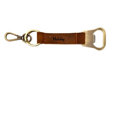 Leather Keychain And Bottle Opener