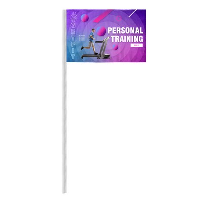 8" x 12" Digital Printed Antenna Flags with Sleeves - ePoly 1 Ply
