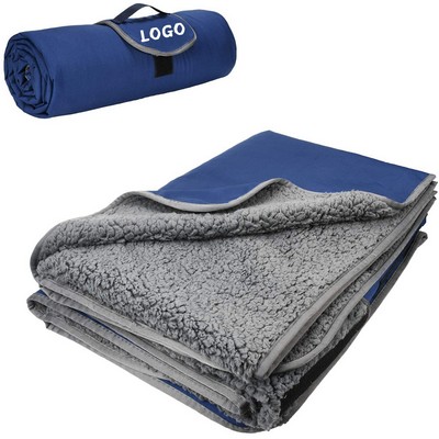 Water-Resistant Roll-Up Fleece Picnic Blanket