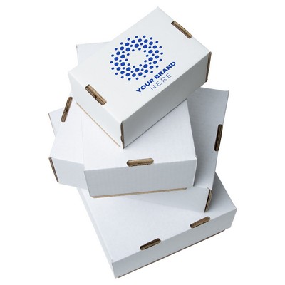 One Color White Display Mailer Box w/Outside Imprint (10" x 7" x 4")