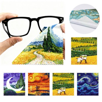 Full Color Microfiber Eyeglasses Cleaning Cloth 