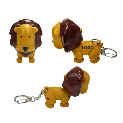 Lion LED Light & Sound Keychain