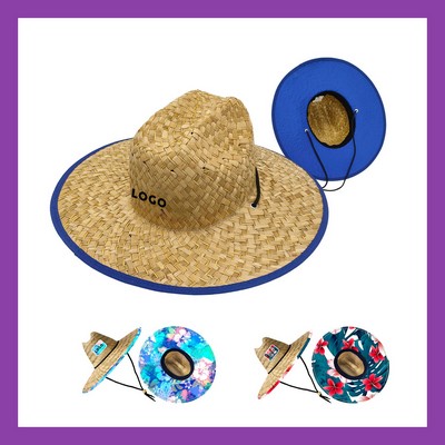 Classic Lifeguard Beach Sun Straw Hat