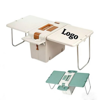 Outdoor Multi-Functional 575 oz. 2-in-1 Foldable Table and Insulated Cooler