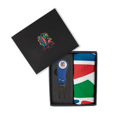 Golf Mini Presentation Box - Divot Tool & Towel